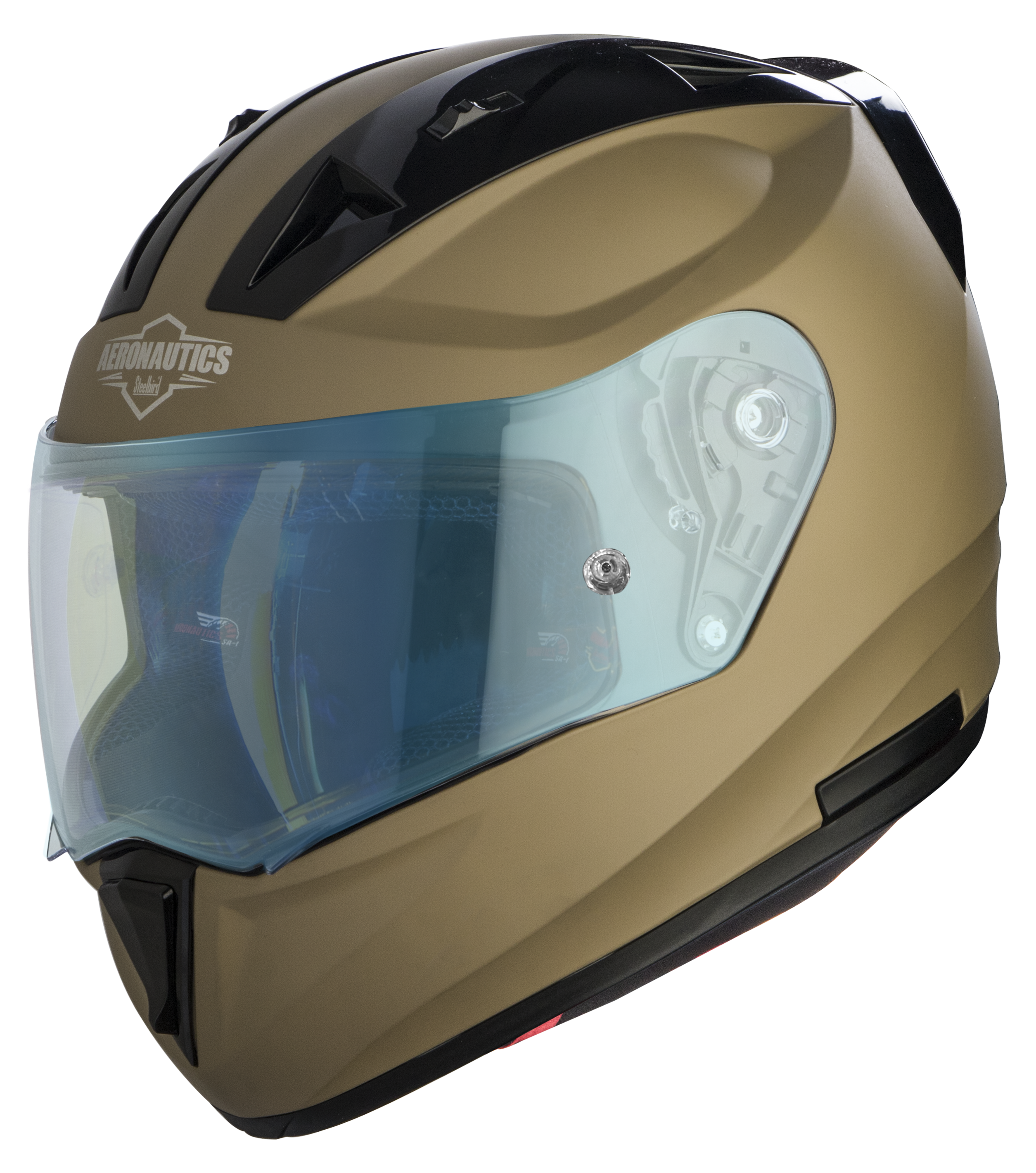 SA-1 Aeronautics Mat Desert Storm With Anti-Fog Shield Blue Night Vision Visor